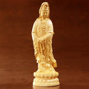 観音菩薩 仏像 観音 菩薩 ぼさつ 念珠観音菩薩 観音様 菩薩様 観音像 菩薩像 小さめ 小型 天然木 木製 【納期D】【lic-tan-183】