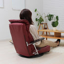 座椅子 回転 回転式 リクライニング チェア ハイバック 肘掛付き ひじ掛け 跳ね上げ 高級感 革 レザー 黒 ブラック レッド 赤 フロアチェア ヘッドレスト 【納期D】【lic-tan-199】