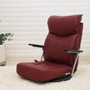 座椅子 回転 回転式 リクライニング チェア ハイバック 肘掛付き ひじ掛け 跳ね上げ 高級感 革 レザー 黒 ブラック レッド 赤 フロアチェア ヘッドレスト 【納期D】【lic-tan-199】