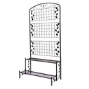 フラワースタンド 屋外 2段 スチール 金属 おしゃれ ガーデニング 鉢スタンド 花台 園芸 スタンド ラック フェンスつき 【納期D】【lic-tan-588】