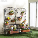 フラワースタンド 3段 スチール 北欧 おしゃれ つる植物 蔦 ガーデン 園芸用品 格子 フェンス ハンギングバスケット プランター 【納期D】【lic-tan-589】