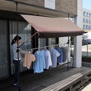 オーニング 3m ベージュ ストライプ cafe風 グリーン 緑 ブラウン 突っ張り DIY テント ベランダ 庭 手動 カフェ シェード 【納期D】【lic-tan-709-30】