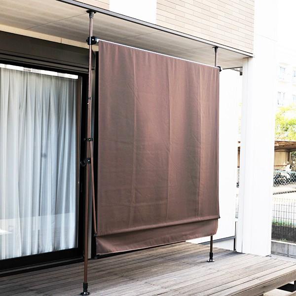 オーニング 3m ベージュ ストライプ cafe風 グリーン 緑 ブラウン 突っ張り DIY テント ベランダ 庭 手動 カフェ シェード 【納期D】【lic-tan-709-30】