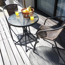 ラタン調ガーデンチェアー ガラステーブル ガーデンテーブルセット アジアン 家具 ナチュラル 自然 ガラステーブル 椅子 チェアー 【納期D】【lic-tan-723】