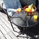 ラタン調ガーデンチェアー ガラステーブル ガーデンテーブルセット アジアン 家具 ナチュラル 自然 ガラステーブル 椅子 チェアー 【納期D】【lic-tan-723】