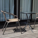 ラタン調ガーデンチェアー ガラステーブル ガーデンテーブルセット アジアン 家具 ナチュラル 自然 ガラステーブル 椅子 チェアー 【納期D】【lic-tan-723】