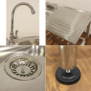 流し台 ステンレス 屋外用 庭 ガーデンシンク 蛇口 排水 作業台 手洗い場 ガレージ ベランダ テラス 屋上 簡易 野外 園芸 幅50cm 奥行100 【納期D】【lic-tan-788】