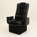 回転座椅子 高座椅子 座椅子 肘掛付き ひじ付き リクライニング 黒 ブラック 椅子 厚み クッション 小物収納スペース 【納期D】【lic-tan-856】