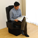 回転座椅子 高座椅子 座椅子 肘掛付き ひじ付き リクライニング 黒 ブラック 椅子 厚み クッション 小物収納スペース 【納期D】【lic-tan-856】