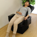 回転座椅子 高座椅子 座椅子 肘掛付き ひじ付き リクライニング 黒 ブラック 椅子 厚み クッション 小物収納スペース 【納期D】【lic-tan-856】