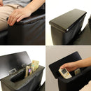 回転座椅子 高座椅子 座椅子 肘掛付き ひじ付き リクライニング 黒 ブラック 椅子 厚み クッション 小物収納スペース 【納期D】【lic-tan-856】