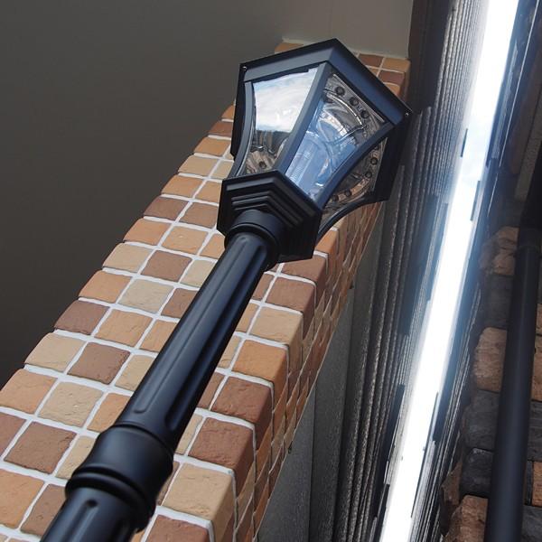 外灯 led ソーラー ポール 玄関 庭 照明 駐車場 支柱 自動点灯 おしゃれ 屋外 街灯 スタンド 北欧 アンティーク調 レトロ モダン 埋め込み 設置 diy 太陽光電池 【納期D】【lic-tan-s328】
