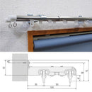 カーテンレール ダブル 伸縮式 幅 2m 最大 C型 スリム シンプル おしゃれ シルバー 長さ調節 日本製 スチール 伸縮レール 天井 正面付け 【納期B】【lic-tkk-ctr-012】