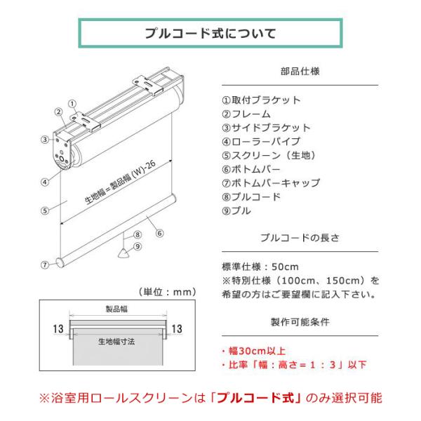 ロールスクリーン オーダー サイズ W41-60×H30-90cm タチカワブラインド グループ 立川機工 日本製 浴室 浴場 バスルーム ランドリー 水まわり 洗面所 【納期C】【lic-tkk-rol-133】