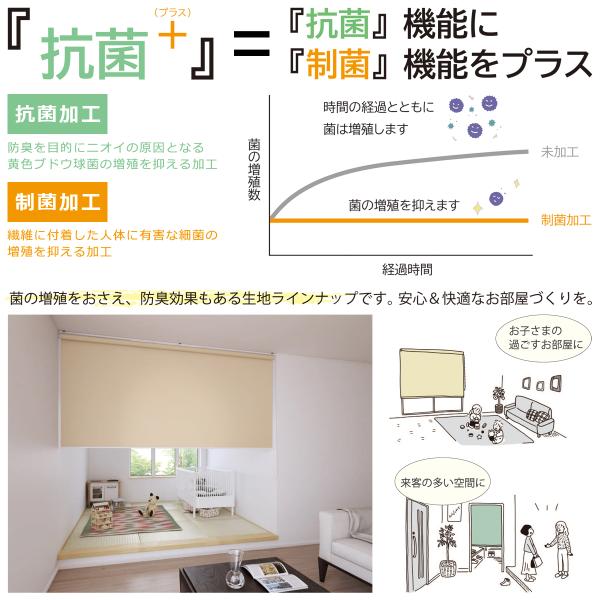 ロールスクリーン 抗菌 防臭 オーダー サイズ W41-60×H30-90cm おしゃれ 仕切り タチカワ 立川機工 日本製 カーテンレール 取り付け 天井 正面 幅広 国産 無地 【納期C】【lic-tkk-rol-445】