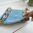 マット 45×75cm 北欧 おしゃれ ラグマット ラグ 玄関マット ウール インド綿 手作り 高級感 民族文様 柄 幾何学模様 敷物 ギャッベ ハンドノット 手織り 【納期B】【lic-tsz-0080】