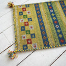 マット 45×75cm 北欧 おしゃれ ラグマット ラグ 玄関マット ウール インド綿 手作り 高級感 民族文様 柄 幾何学模様 敷物 ギャッベ ハンドノット 手織り 【納期B】【lic-tsz-0080】