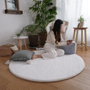 ラグ マット ラグマット 円形 丸型 140cm サイズ 正円 直径 サイズ おしゃれ 洗える 大判 滑り止め ラビットファー 高反発 ウレタン 低反発 厚み 厚手 遮音 【納期B】【lic-tsz-0101】