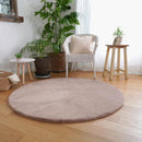ラグ マット ラグマット 円形 丸型 140cm サイズ 正円 直径 サイズ おしゃれ 洗える 大判 滑り止め ラビットファー 高反発 ウレタン 低反発 厚み 厚手 遮音 【納期B】【lic-tsz-0101】
