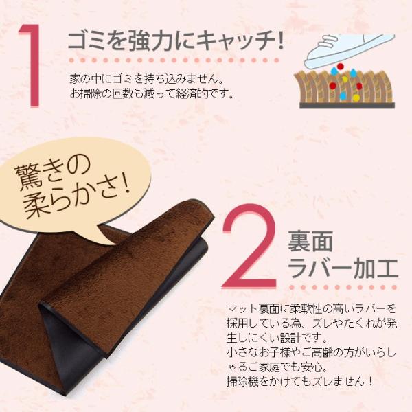 マット ラグ 45×75cm 無地 洗える 屋内 屋外 玄関マット キッチン リビング 吸水 除塵 滑り止め 【納期E】【lic-wd-sme-45-75】