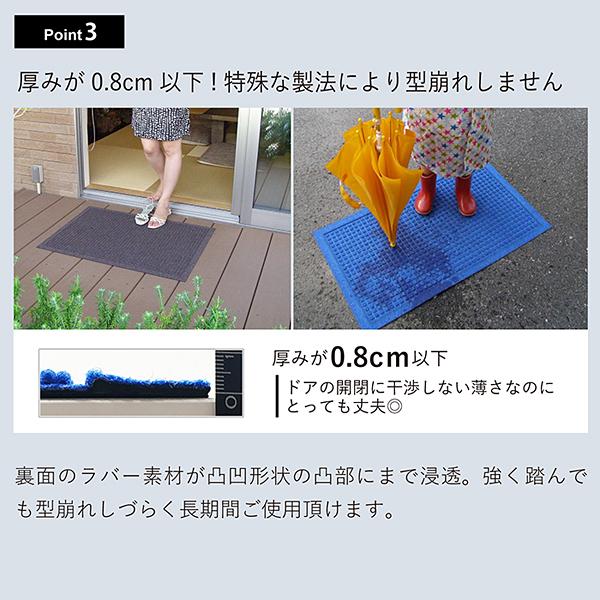 玄関マット 吸水 速乾 44×74cm 雨の日 雨天 梅雨 雪 ドアマット 防炎 すぐに乾く 泥よけ 泥除け 屋外 エントランスマット ずれない 滑り止め ベランダ 屋上 【納期A】【lic-wd-wht-44-74】