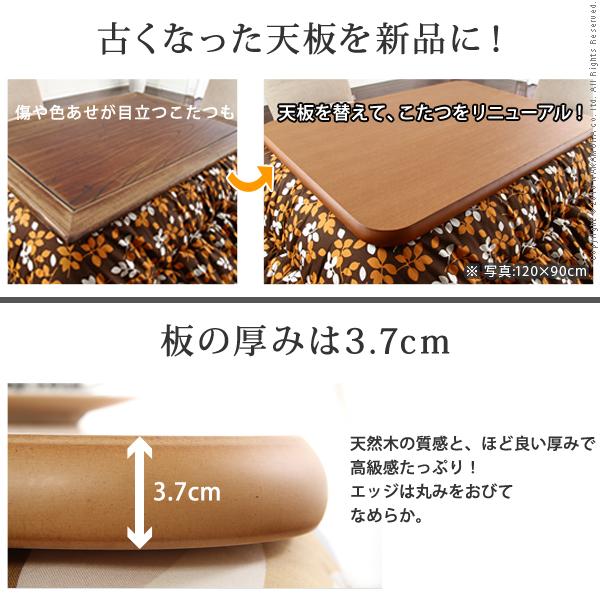 こたつ天板 天板のみ 120×80cm 長方形 こたつ用 コタツ用 天板 角丸 安全 デザイン リメイク 模様替え リフォーム コタツ本体別売り 【納期A】【mst-11100297】