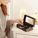 アクセサリーケース ジュエリーボックス ガラス窓 中身が見える 魅せる 見せる 収納 箱 小型 小さい おしゃれ 薄型 スリム コンパクト 指輪 リング ネックレス 【納期B】【mst-12700011】