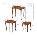 ネストテーブル 3連 おしゃれ ヨーロピアン 木製 高級家具 象嵌 装飾 模様 イタリア製 輸入品 インポート 【納期A】【mst-42200025】