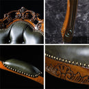 ダイニングチェア 1脚 単品 椅子 チェアー ひじ掛け 肘付き 牛革 レザー 本革 猫脚 北欧 ヨーロピアン おしゃれ 高級感 上質 優美 装飾 彫刻 クラシック レトロ 【納期A】【mst-42200028】