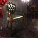 ダイニングチェア 1脚 単品 椅子 チェアー ひじ掛け 肘付き 牛革 レザー 本革 猫脚 北欧 ヨーロピアン おしゃれ 高級感 上質 優美 装飾 彫刻 クラシック レトロ 【納期A】【mst-42200028】