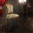 ダイニングチェア 1脚 単品 椅子 チェアー 金華山織り 立体感 模様 ひじ掛けなし 天然木製 猫脚 北欧 おしゃれ 優美 装飾 彫刻 アンティーク調 レトロ 【納期A】【mst-42200032】