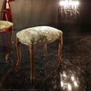 スツール 椅子 腰掛け 猫脚 ヨーロピアン おしゃれ 装飾 彫刻 デザイン 柄 金華山織り 立体感 天然木製 完成品 高級 インポート イタリア 玄関 リビング 応接室 【納期A】【mst-42200045】