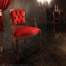 ダイニングチェア 1脚 単品 赤 レッド ボリューム 存在感 アクセント 椅子 肘掛け アームチェアー 木製 猫脚 北欧 おしゃれ 高級 上質 優美 装飾 クラシック 【納期A】【mst-42200046】