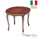 センターテーブル 円形 丸型 コーヒーテーブル リビングテーブル おしゃれ ヨーロピアン 木製 高級家具 象嵌 装飾 模様 イタリア製 輸入品 インポート 【納期A】【mst-42200052】