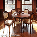 ダイニングテーブル 円形 丸型 ラウンド 幅110cm おしゃれ ヨーロピアン 木製 高級家具 象嵌 装飾 模様 イタリア製 輸入品 インポート 【納期A】【mst-42200056】