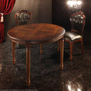 ダイニングテーブル 円形 丸型 ラウンド 幅110cm おしゃれ ヨーロピアン 木製 高級家具 象嵌 装飾 模様 イタリア製 輸入品 インポート 【納期A】【mst-42200056】