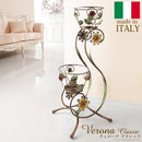 プランターラック プランタースタンド 2段 ヨーロピアン 中世 クラシック 北欧 西洋 エレガント 高級感 クラシック レトロ 花 植物 ツタ 装飾 輸入 イタリア製 【納期A】【mst-42200058】