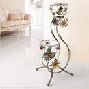 プランターラック プランタースタンド 2段 ヨーロピアン 中世 クラシック 北欧 西洋 エレガント 高級感 クラシック レトロ 花 植物 ツタ 装飾 輸入 イタリア製 【納期A】【mst-42200058】