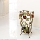 傘立て 傘たて ローズ 装飾 バラ 薔薇 アイアン製 花 植物 ツタ おしゃれ ヨーロピアン 高級感インテリア クラシック レトロ アンティーク調 完成品 イタリア製 【納期A】【mst-42200124】