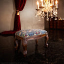 スツール 椅子 腰掛け 猫脚 ヨーロピアン おしゃれ 装飾 チェア ウィリアムモリス William Morris デザイン 柄 天然木製 完成品 高級 インポート イタリア製 【納期A】【mst-42200149】