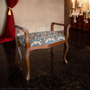 スツール 肘つき ひじ付き アーム付き 椅子 腰掛け 猫脚 ヨーロピアン おしゃれ 装飾 チェア ウィリアムモリス William Morris デザイン 柄 天然木製 完成品 【納期A】【mst-42200151】