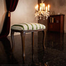 スツール 椅子 腰掛け 猫脚 彫刻 ヨーロピアン おしゃれ 無地 花柄 ストライプ 天然木製 完成品 高級家具 インポート 輸入品 イタリア製 座面 コイルスプリング 【納期A】【mst-42200153】