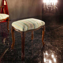 スツール 椅子 腰掛け 猫脚 彫刻 ヨーロピアン おしゃれ 無地 花柄 ストライプ 天然木製 完成品 高級家具 インポート 輸入品 イタリア製 座面 コイルスプリング 【納期A】【mst-42200153】