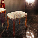 スツール 椅子 腰掛け 猫脚 彫刻 ヨーロピアン おしゃれ 無地 花柄 ストライプ 天然木製 完成品 高級家具 インポート 輸入品 イタリア製 座面 コイルスプリング 【納期A】【mst-42200153】