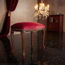 スツール 椅子 腰掛け 猫脚 彫刻 ヨーロピアン おしゃれ 無地 花柄 ストライプ 天然木製 完成品 高級家具 インポート 輸入品 イタリア製 座面 コイルスプリング 【納期A】【mst-42200153】