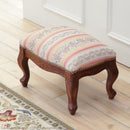 スツール 高級家具 インポート 輸入品 イタリア製 座面 コイルスプリング 椅子 腰掛け 猫脚 彫刻 ヨーロピアン おしゃれ 無地 花柄 ストライプ 天然木製 完成品 【納期A】【mst-42200155】