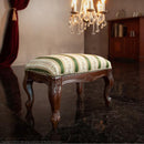 スツール 高級家具 インポート 輸入品 イタリア製 座面 コイルスプリング 椅子 腰掛け 猫脚 彫刻 ヨーロピアン おしゃれ 無地 花柄 ストライプ 天然木製 完成品 【納期A】【mst-42200155】