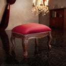 スツール 高級家具 インポート 輸入品 イタリア製 座面 コイルスプリング 椅子 腰掛け 猫脚 彫刻 ヨーロピアン おしゃれ 無地 花柄 ストライプ 天然木製 完成品 【納期A】【mst-42200155】