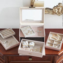 ジュエリーボックス ミラー付き 鏡つき 3段 引き出し 収納ケース 収納ボックス アクセサリーケース 大容量 宝石箱 高級感 上品 おしゃれ 指輪 ネックレス 【納期A】【mst-a0800009】