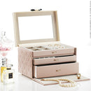 ジュエリーボックス ミラー付き 鏡つき 3段 引き出し 収納ケース 収納ボックス アクセサリーケース 大容量 宝石箱 高級感 上品 おしゃれ 指輪 ネックレス 【納期A】【mst-a0800009】